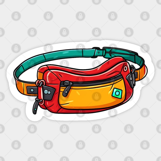 Hikers Fanny Pack Belt Bag Athletic Trainer Sticker by AstroWolfStudio